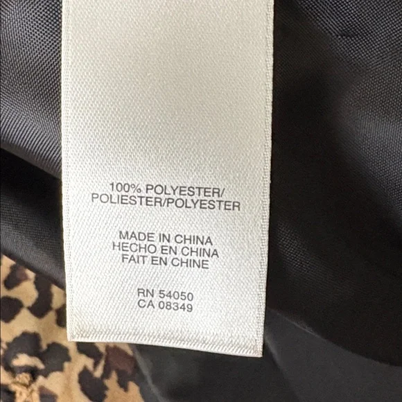 Jones New York Leopard-Print Double-Breasted Trench Coat - Tan & Black - Picture 10 of 12